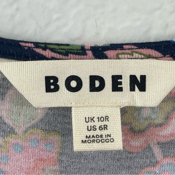 Boden Evelyn Floral Jersey Midi Long Sleeve Dress Boho Whimsy Cottage Sz 6R - Picture 9 of 11